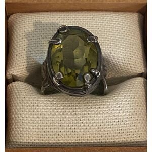 Silpada Sterling Silver Olive Swarovski Crystal Ring